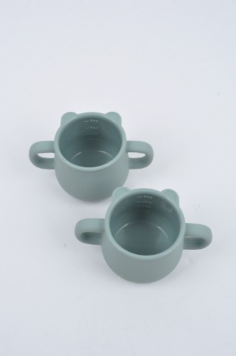 8온스 BLUE GINKGO 유아용 실리콘 컵 2개 세트(유이1)