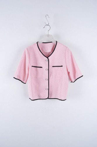 프리사이즈 핑크 여유핏 여름 재킷(수경)