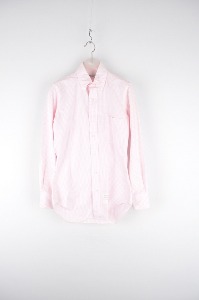 남성 라벨0사이즈 정품 THOM BROWNE. 핑크색 세로줄 옥스포드 면 셔츠(민세4)