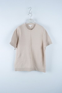 남성 XL사이즈 COS 핑크베이지 면 니트직 티셔츠(토미에1)