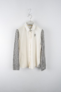 여성100사이즈 와이드앵글 패턴 소매 부드러운 면혼방 셔츠(몽실3)