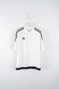 M사이즈 아디다스 흰색 삼선 축구복 티셔츠(쏭1)